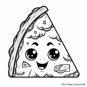 Adorable Pizza Slice Coloring Pages 1