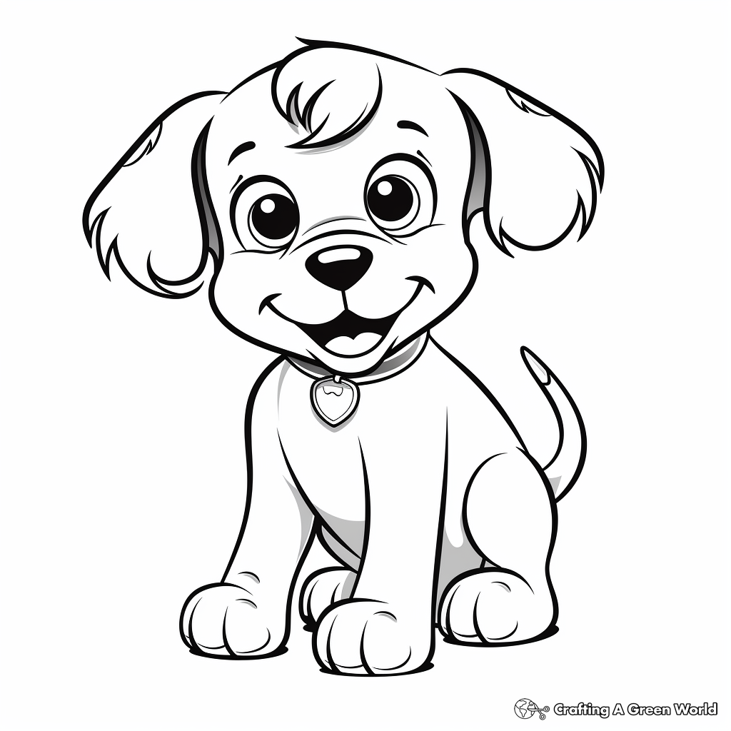 Adorable Puppy Coloring Pages 3