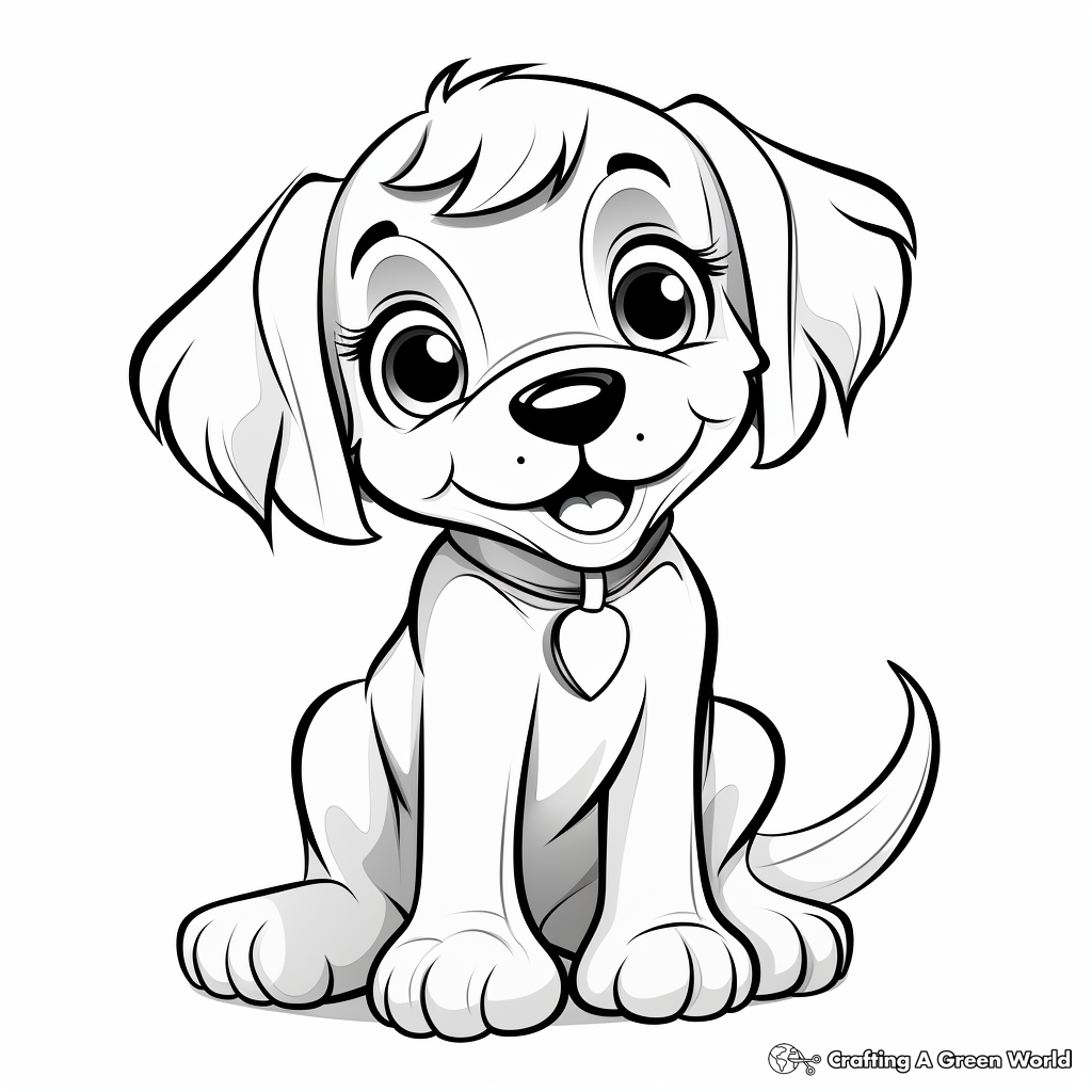 Adorable Puppy Coloring Pages 4