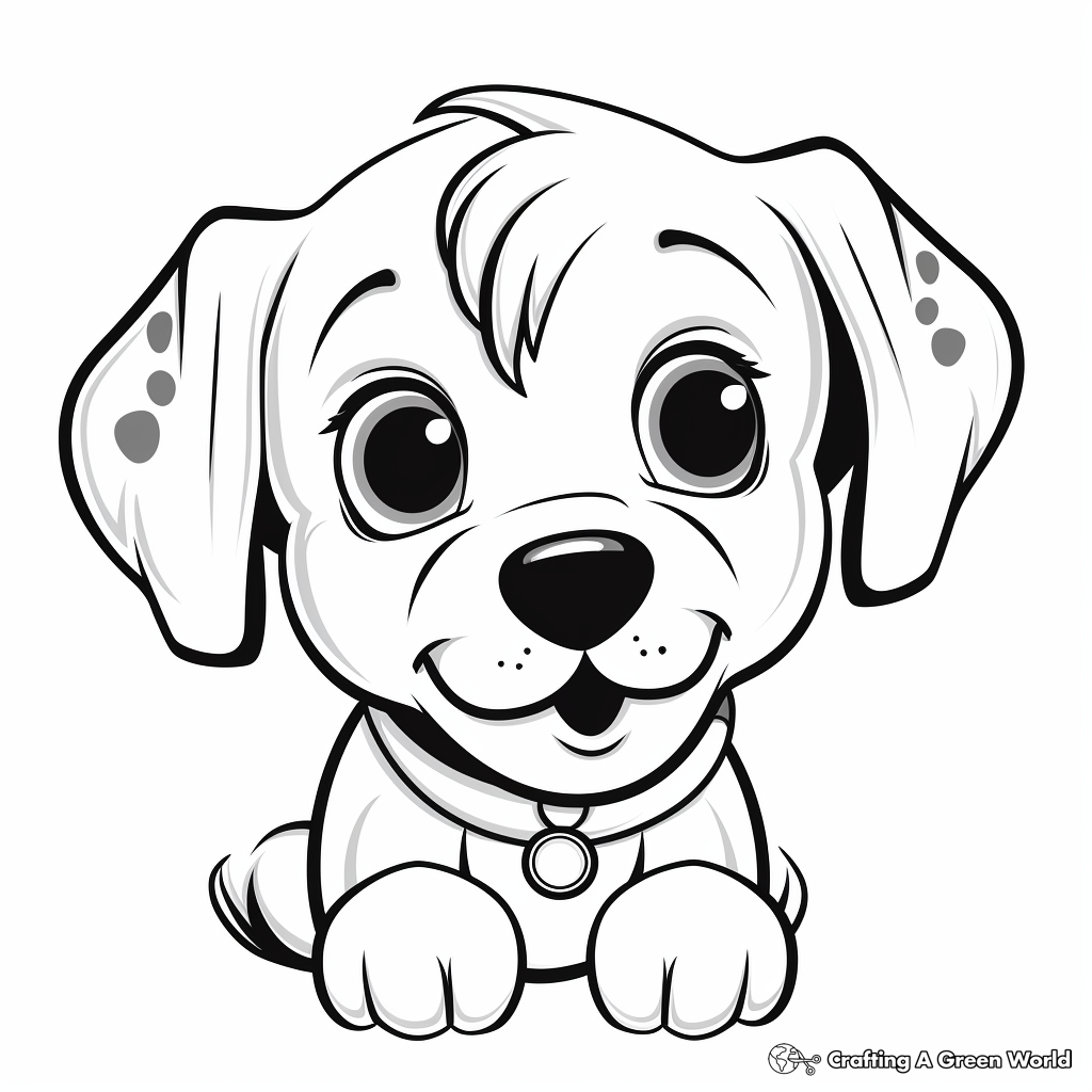 Adorable Puppy Face Coloring Pages For Kids 3