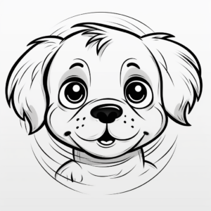Adorable Puppy Face Coloring Pages For Kids 4