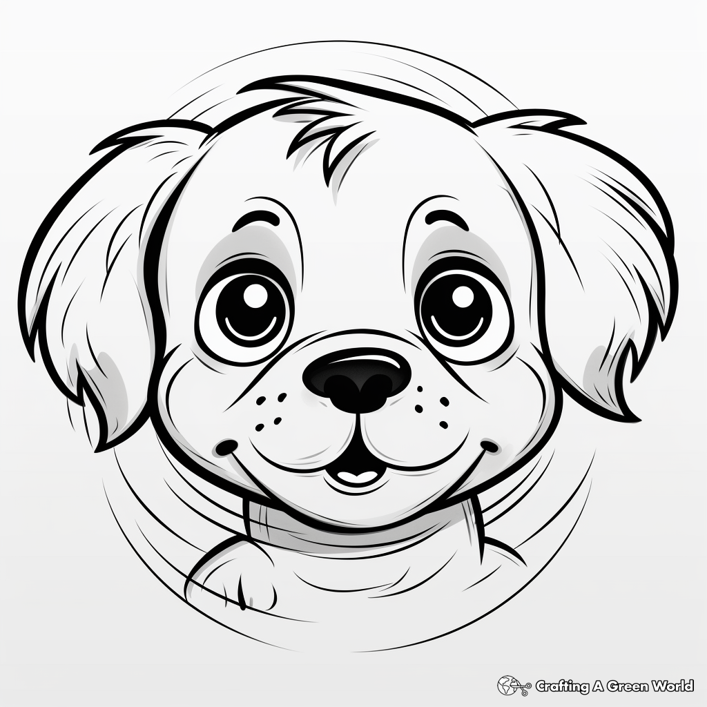 Adorable Puppy Face Coloring Pages For Kids 4