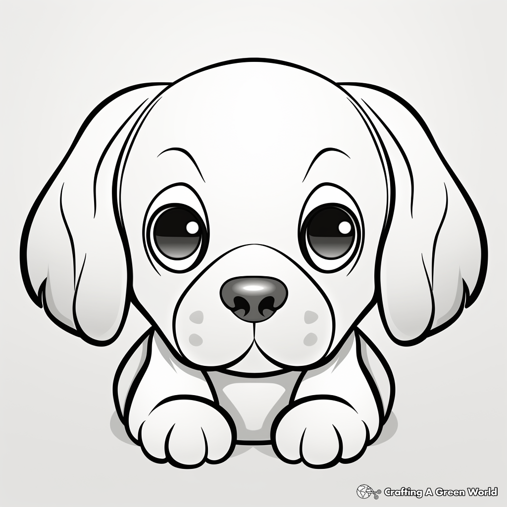 Adorable Puppy Head Coloring Pages for Kids 1