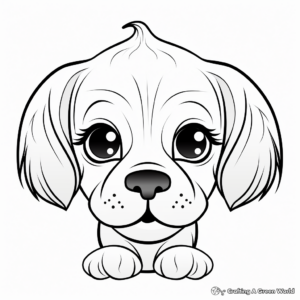 Adorable Puppy Head Coloring Pages for Kids 3