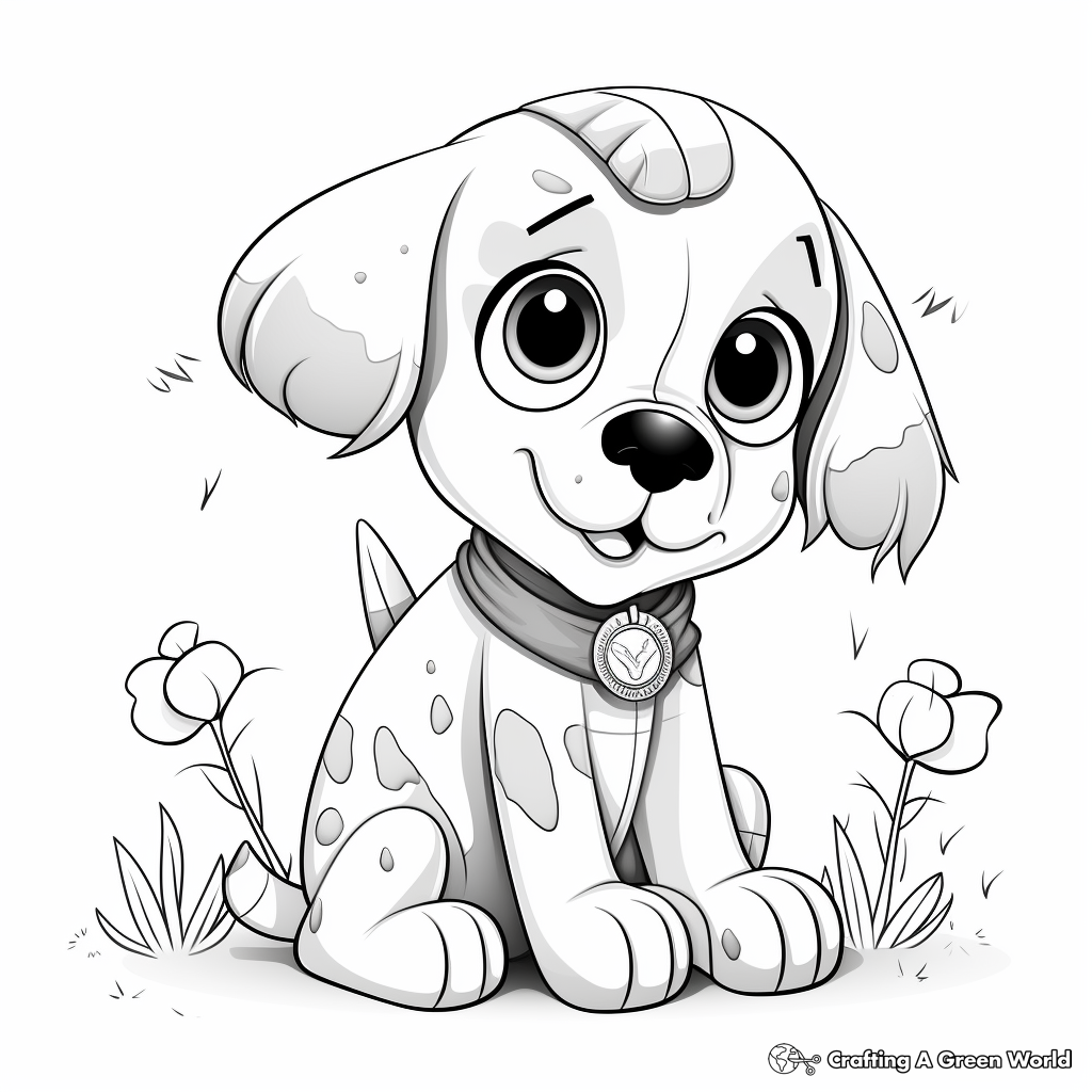 Adorable Puppy Wishing Get Well Soon Coloring Pages 1