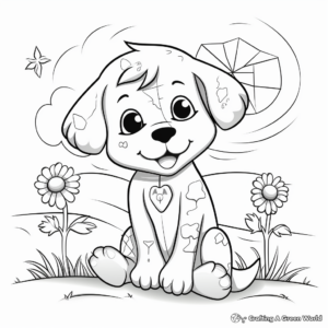 Adorable Puppy Wishing Get Well Soon Coloring Pages 2