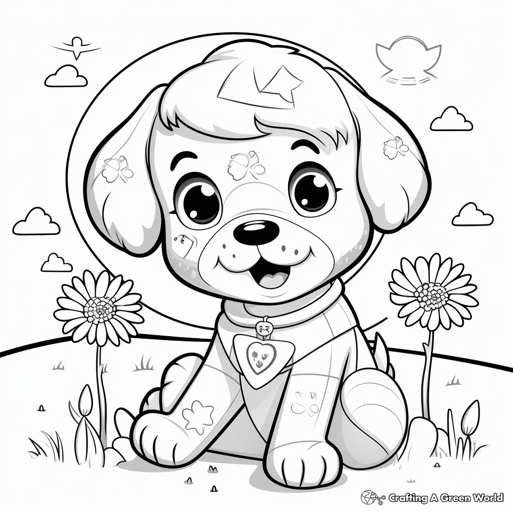 Adorable Puppy Wishing Get Well Soon Coloring Pages 3