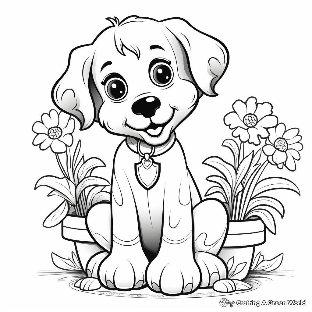 Adorable Puppy Wishing Get Well Soon Coloring Pages 4