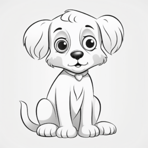 Adorable Puppy with Big Eyes Coloring Pages 1
