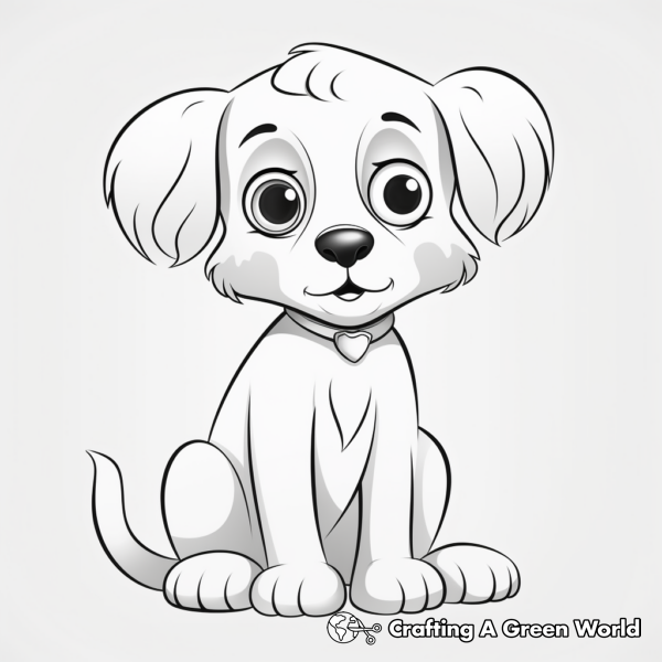 Adorable Puppy with Big Eyes Coloring Pages 1