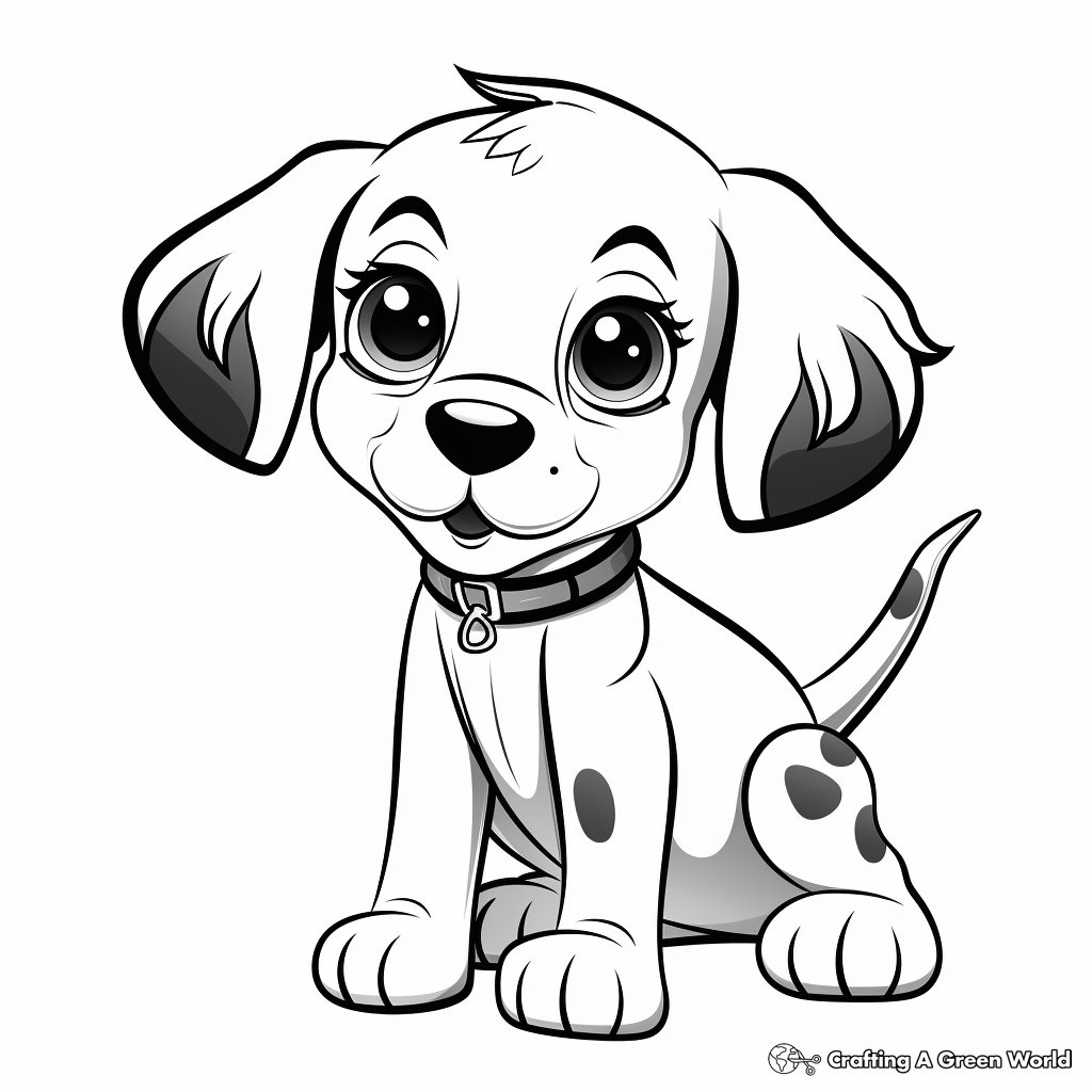 Adorable Puppy with Big Eyes Coloring Pages 2