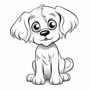 Adorable Puppy with Big Eyes Coloring Pages 3