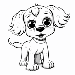 Adorable Puppy with Big Eyes Coloring Pages 4