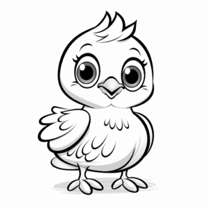 Adorable Quail Chick Coloring Pages 1