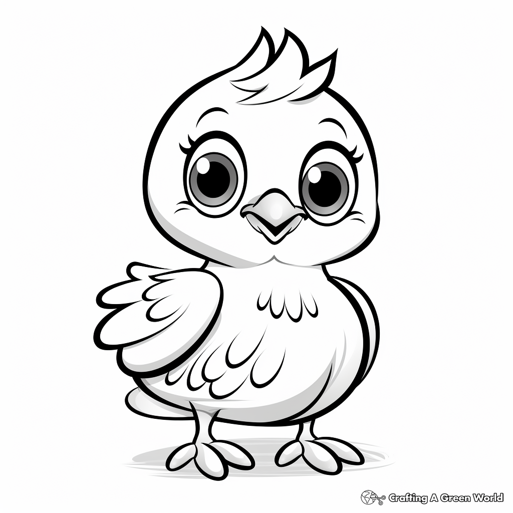 Adorable Quail Chick Coloring Pages 1