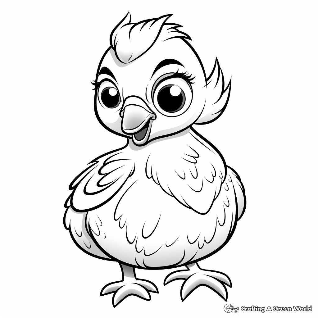 Adorable Quail Chick Coloring Pages 3