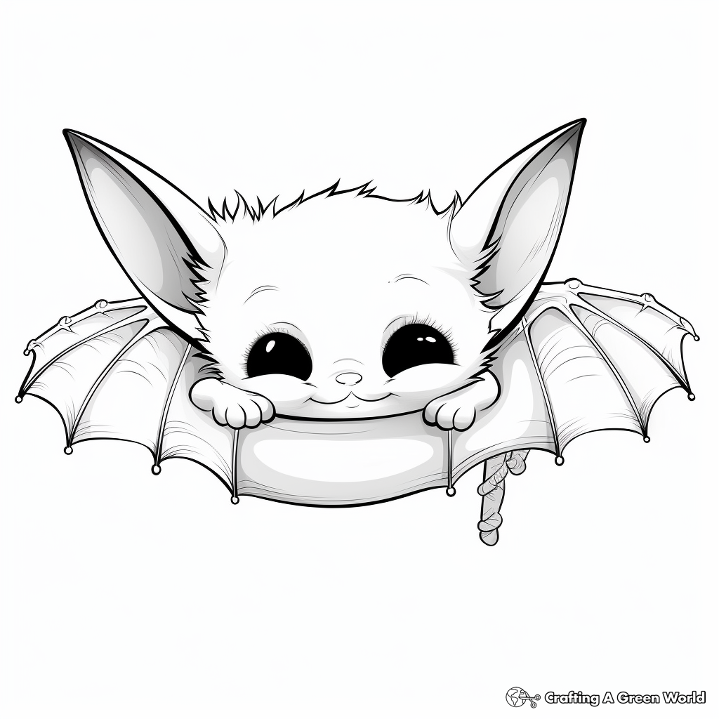 Adorable Sleeping Baby Bat Coloring Pages 2