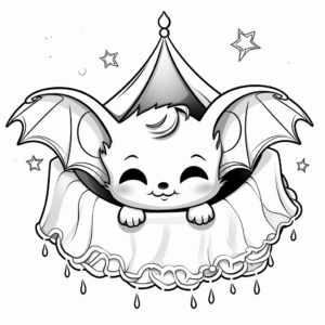 Adorable Sleeping Baby Bat Coloring Pages 4