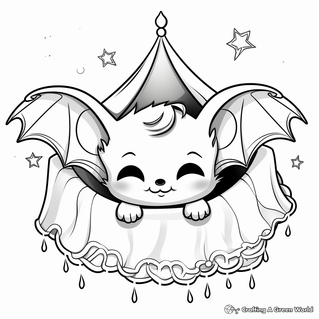 Adorable Sleeping Baby Bat Coloring Pages 4