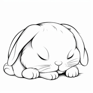 Adorable Sleeping Baby Bunny Coloring Pages 1