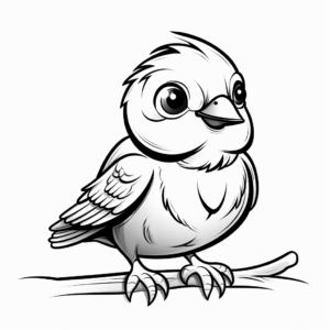 Adorable Sparrow Coloring Pages 1