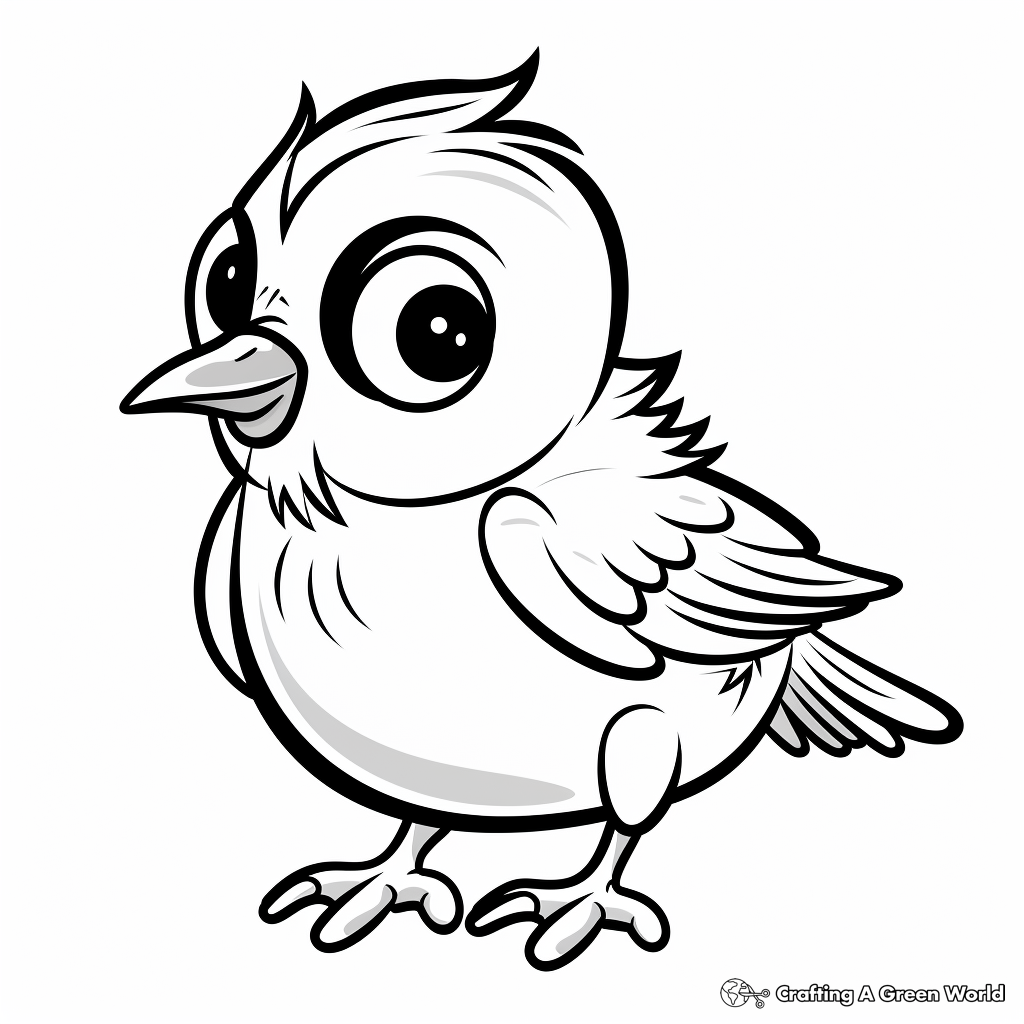Adorable Sparrow Coloring Pages 4