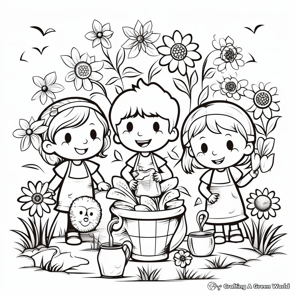 Adorable Spring-themed Fairy Tale Coloring Pages 2