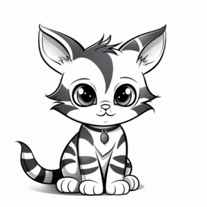 Adorable Striped Kitten Coloring Pages 4