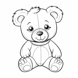 Adorable Teddy Bear Coloring Pages for Kids 1