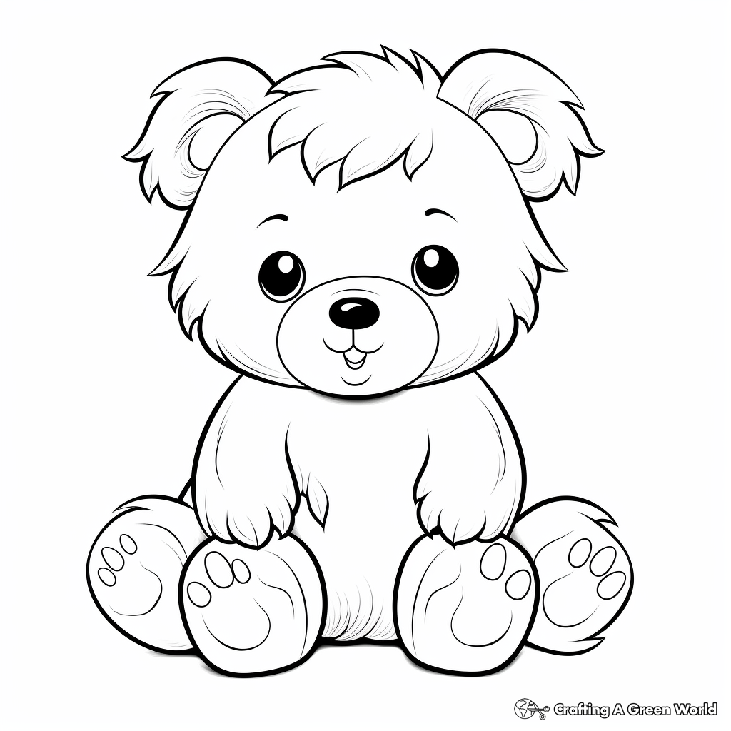 Adorable Teddy Bear Coloring Pages for Kids 2