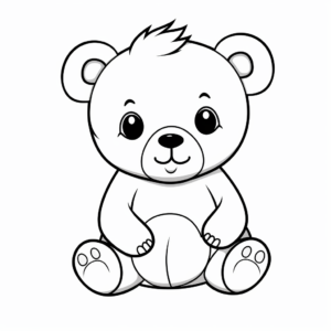 Adorable Teddy Bear Coloring Pages for Kids 3