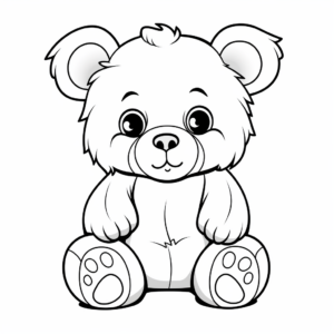 Adorable Teddy Bear Coloring Pages for Kids 4