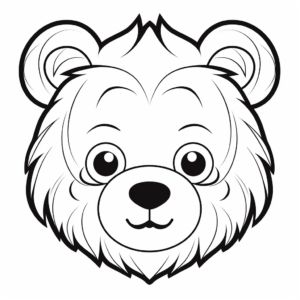 Adorable Teddy Bear Head Coloring Pages 1