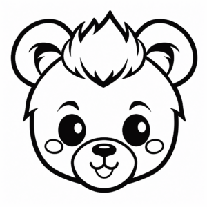Adorable Teddy Bear Head Coloring Pages 2