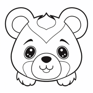Adorable Teddy Bear Head Coloring Pages 3