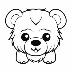 Adorable Teddy Bear Head Coloring Pages 4