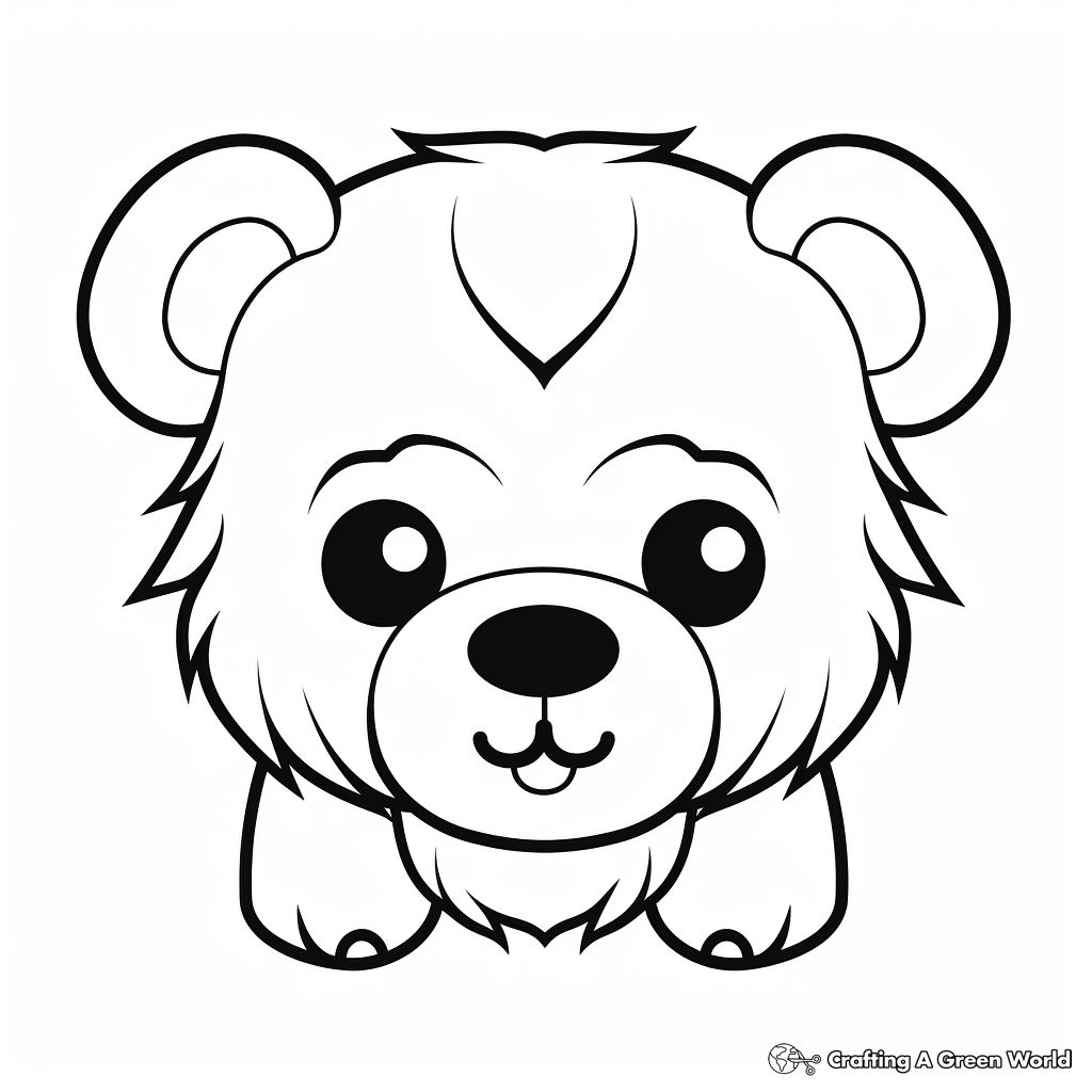 Adorable Teddy Bear Head Coloring Pages 4