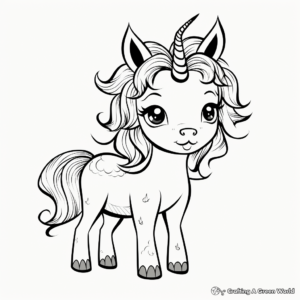 Adorable Unicorn Coloring Pages 1