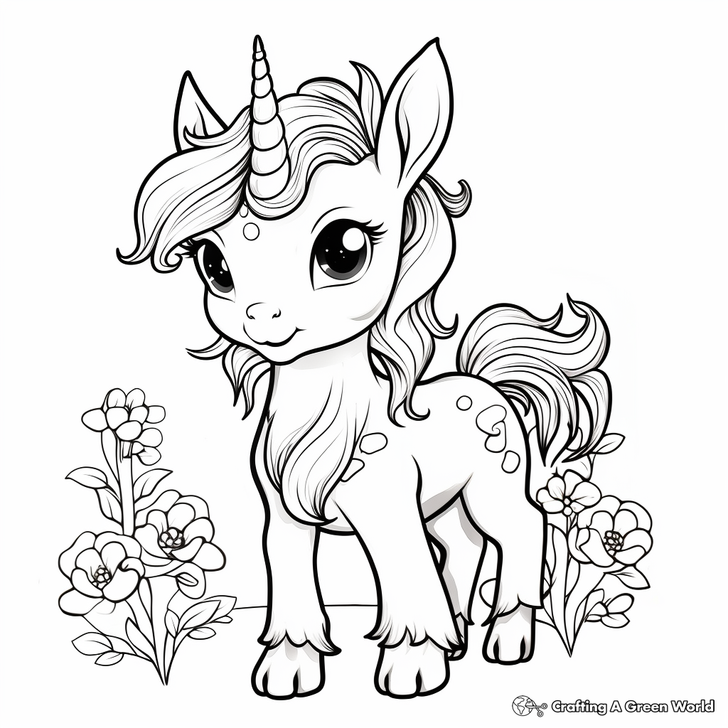 Adorable Unicorn Printable Coloring Pages 2