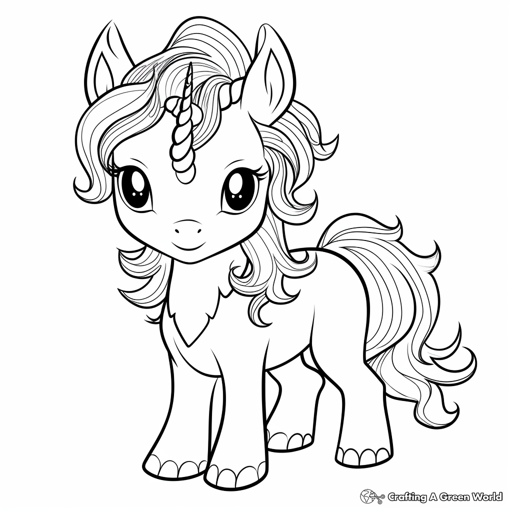 Adorable Unicorn Printable Coloring Pages 4