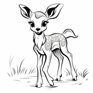 Adorable White Tailed Deer Fawn Coloring Page 3