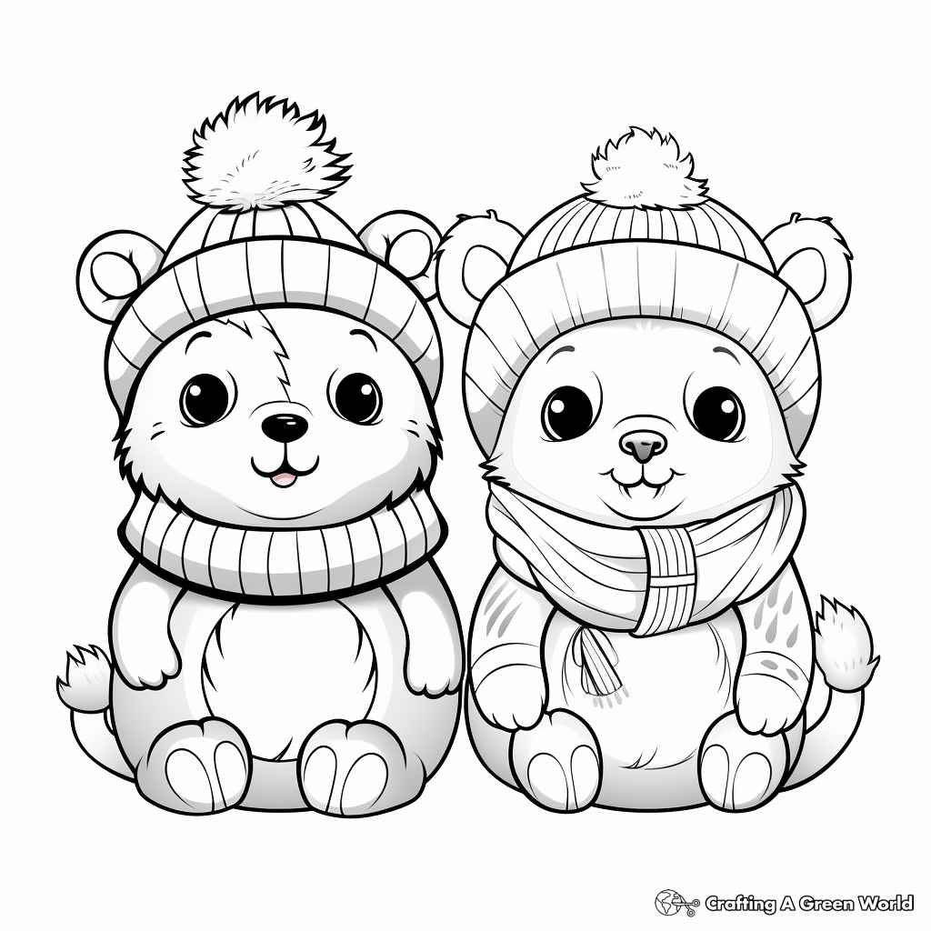 Adorable Winter Animals Coloring Pages 3