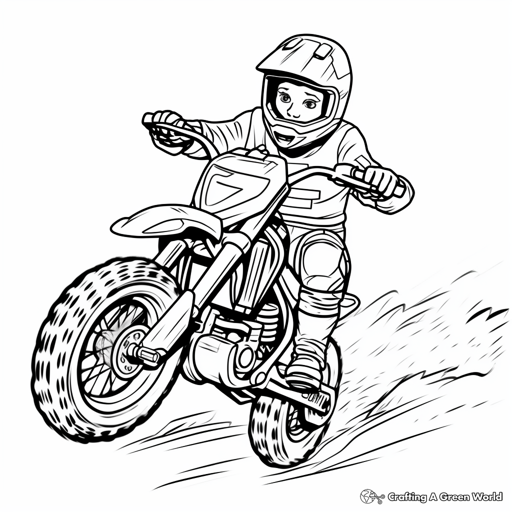 Adrenaline-pumping Freestyle Dirt Bike Coloring Pages 1