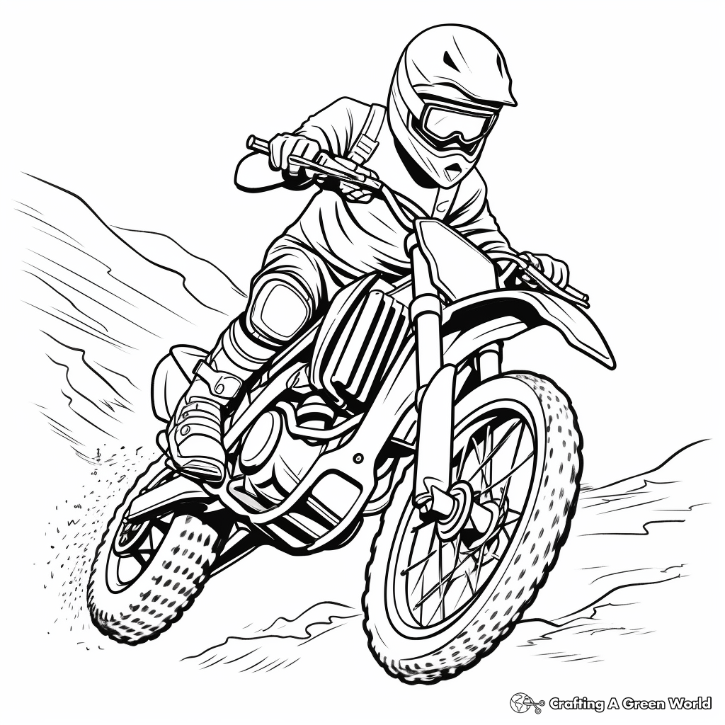 Adrenaline-pumping Freestyle Dirt Bike Coloring Pages 2