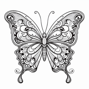 Adult Coloring Pages featuring Intricate Blue Morpho Butterfly Designs 2