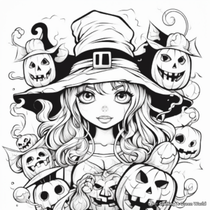 Adult Coloring Pages Featuring Terrifying Witches 4