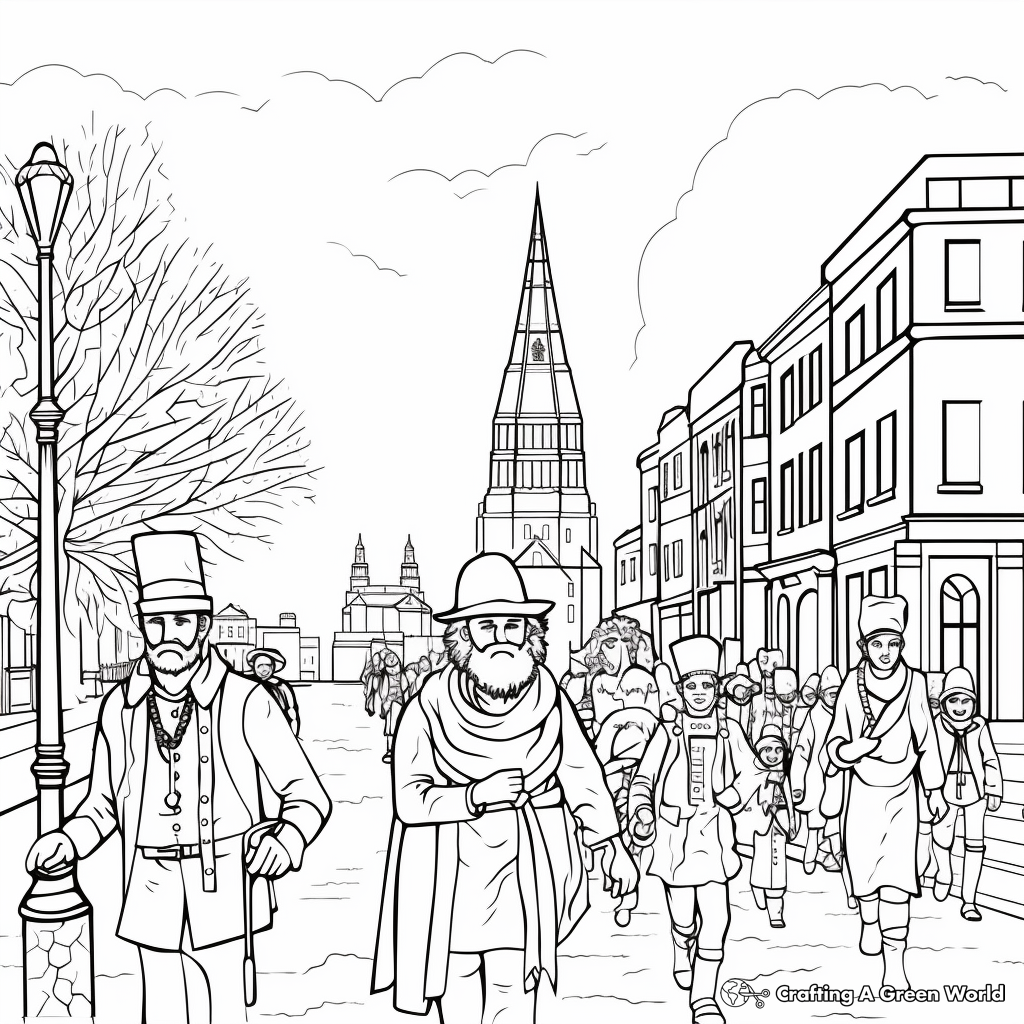 Adult Coloring Pages of St Patrick's Day Parade 4