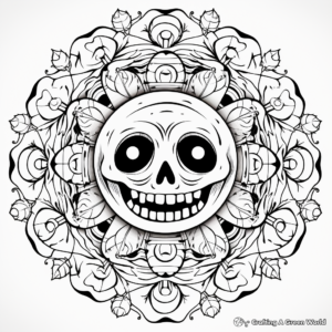 Adult Coloring Pages with Halloween Themed Mandala Designs 3