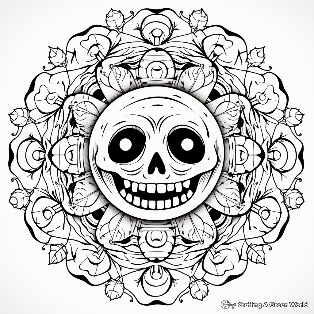 Adult Coloring Pages with Halloween Themed Mandala Designs 3