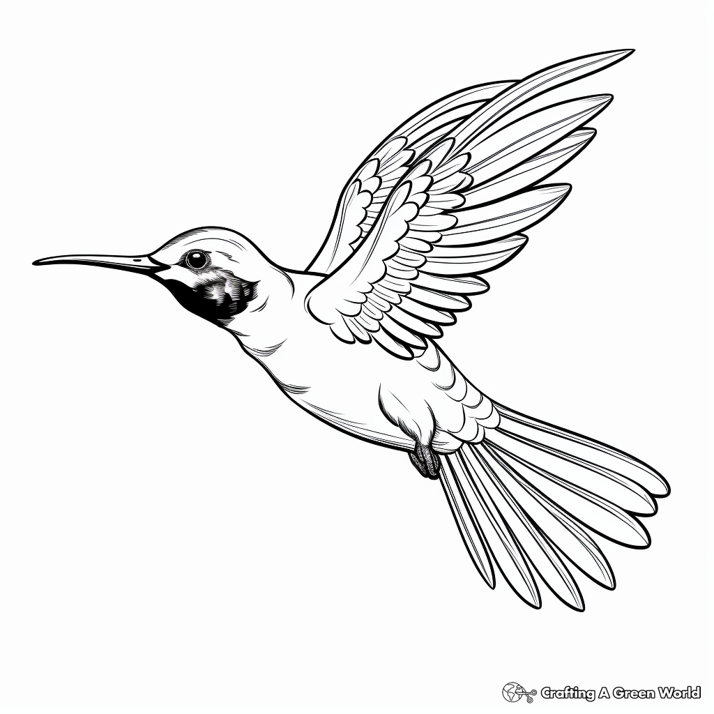 Adult Coloring Pages: Blue-Throated Hummingbird 1
